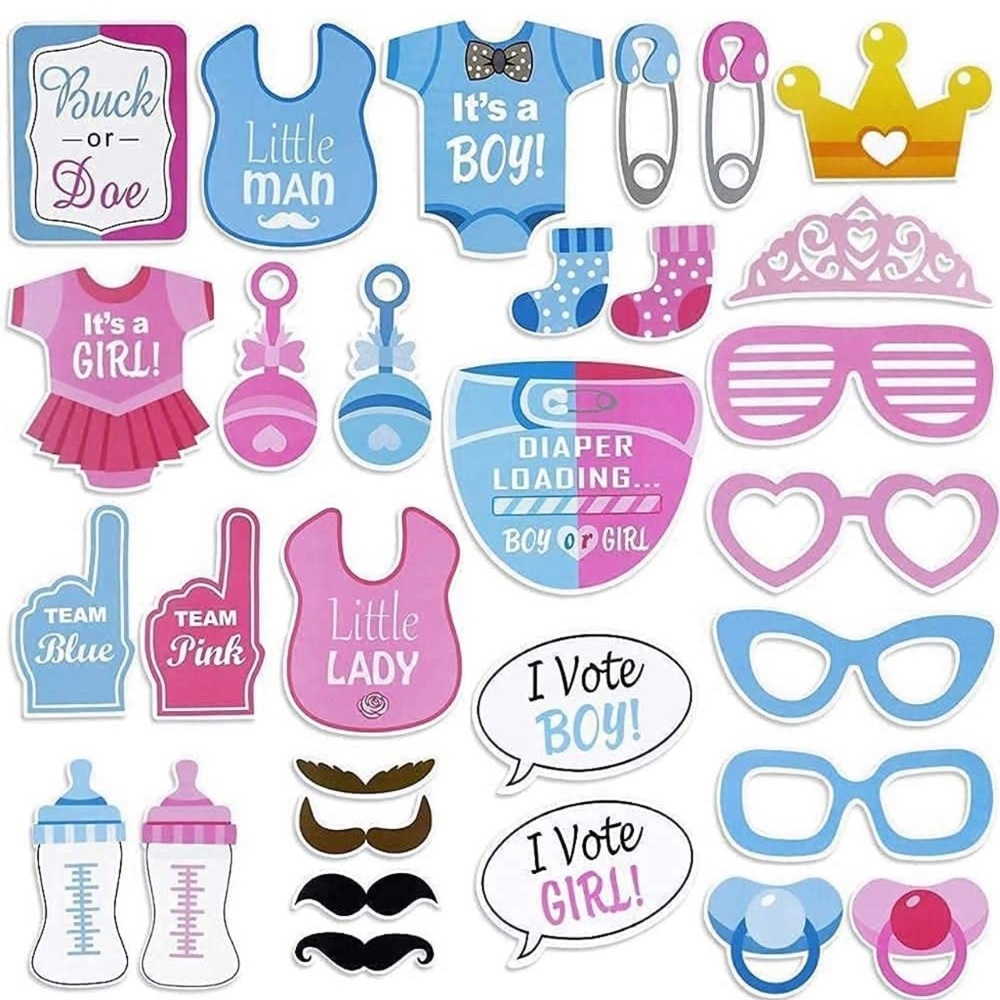 Gender reveal Photo Booth props